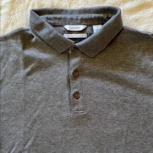 Calvin Klein Gray Slim Fit Polo Shirt for Men L